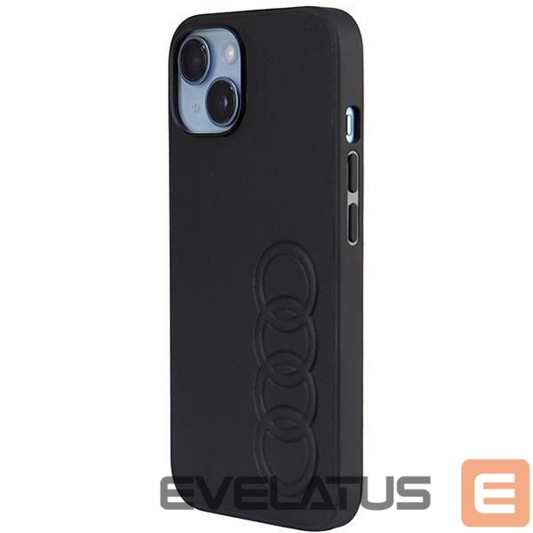 Back panel cover Audi Audi Synthetic Leather iPhone 14 6.1" black/black hardcase AU-TPUPPCIP14-TT/D1-BK