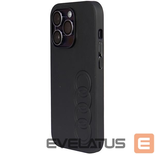 Back panel cover Audi Audi Synthetic Leather iPhone 14 Pro 6.1" black/black hardcase AU-TPUPPCIP14P-TT/D1-BK