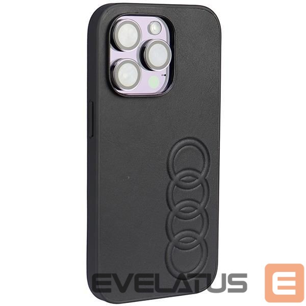 Back panel cover Audi Audi Synthetic Leather iPhone 14 Pro 6.1" black/black hardcase AU-TPUPPCIP14P-TT/D1-BK