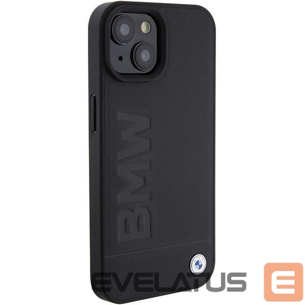 Back panel cover BMW BMW Leather Hot Stamp case for iPhone 15 - black