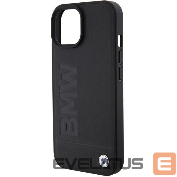 Back panel cover BMW BMW Leather Hot Stamp case for iPhone 15 - black