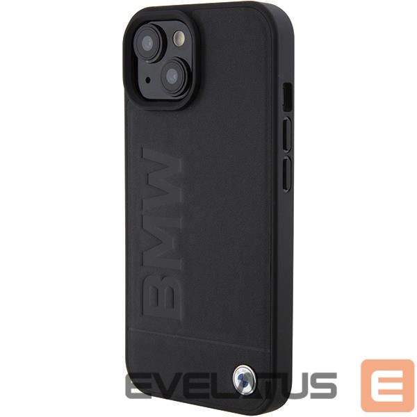 Back panel cover BMW BMW Leather Hot Stamp case for iPhone 15 - black