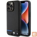 Back panel cover BMW  BMW Leather Carbon case for iPhone 15 Pro Max - black 