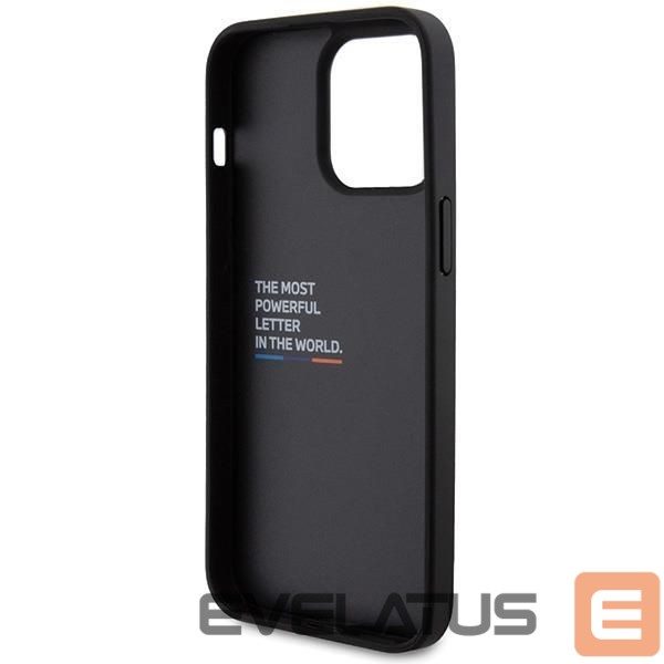 Back panel cover BMW BMW Leather Carbon case for iPhone 15 Pro Max - black