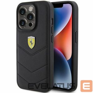 Back panel cover Ferrari  Ferrari Quilted Metal Logo case for iPhone 15 Pro - black 