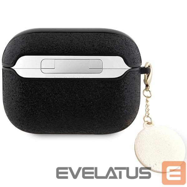 Back panel cover Guess Guess GUAP2PGEHCDK case for AirPods Pro 2 cover - black Fixed Glitter Heart Diamond Charm