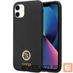 Back panel cover Guess  Guess GUHCN614DGPK Case for iPhone 11 / Xr - Black Silicone Logo Strass 4G 
