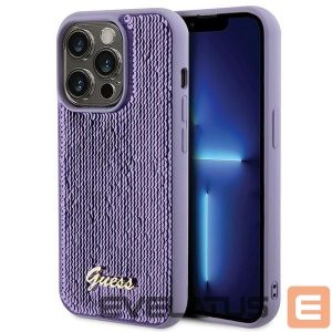 Back panel cover Guess  Guess Sequin Script Metal case for iPhone 15 Pro Max - purple 