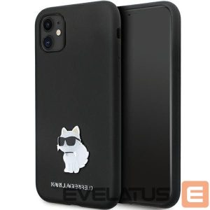 Back panel cover Karl Lagerfeld  Karl Lagerfeld KLHCN61SMHCNPK case for iPhone 11 / Xr - black Silicone C Metal Pin 