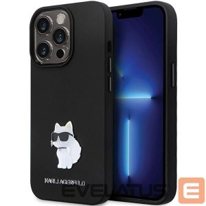 Back panel cover Karl Lagerfeld  Karl Lagerfeld KLHCP13LSMHCNPK case for iPhone 13 Pro / 13 - black Silicone C Metal Pin 