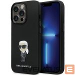 Back panel cover Karl Lagerfeld  Karl Lagerfeld KLHCP13LSMHKNPK case for iPhone 13 Pro / 13 - black Silicone Ikonik Metal Pin 