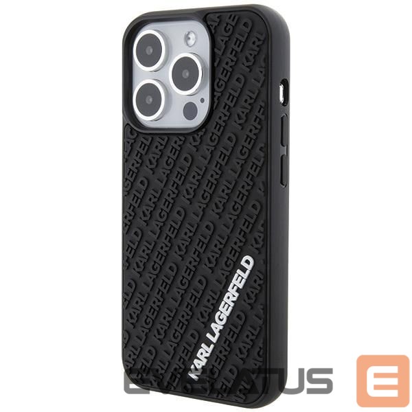Back panel cover Karl Lagerfeld Karl Lagerfeld 3D Rubber Multi Logo case for iPhone 15 Pro - black