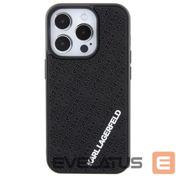 Back panel cover Karl Lagerfeld Karl Lagerfeld 3D Rubber Multi Logo case for iPhone 15 Pro - black