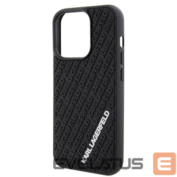 Back panel cover Karl Lagerfeld Karl Lagerfeld 3D Rubber Multi Logo case for iPhone 15 Pro - black