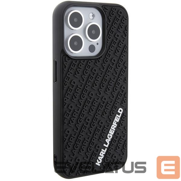 Back panel cover Karl Lagerfeld Karl Lagerfeld 3D Rubber Multi Logo case for iPhone 15 Pro - black