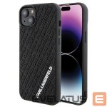 Back panel cover Karl Lagerfeld  Karl Lagerfeld 3D Rubber Multi Logo case for iPhone 15 Plus - black 