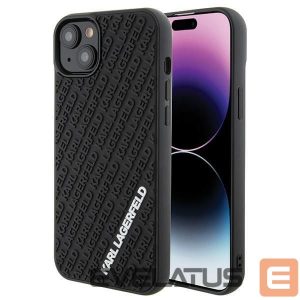 Back panel cover Karl Lagerfeld  Karl Lagerfeld 3D Rubber Multi Logo case for iPhone 15 Plus - black 