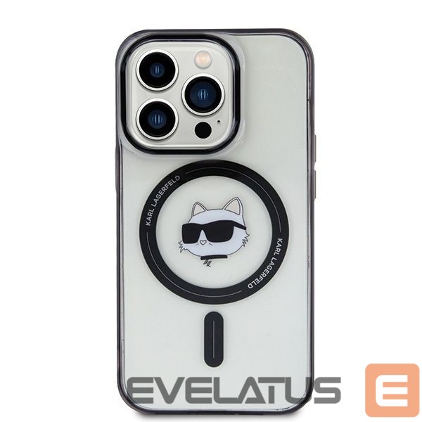 Back panel cover Karl Lagerfeld Karl Lagerfeld IML Choupette's Head MagSafe case for iPhone 15 Pro - transparent