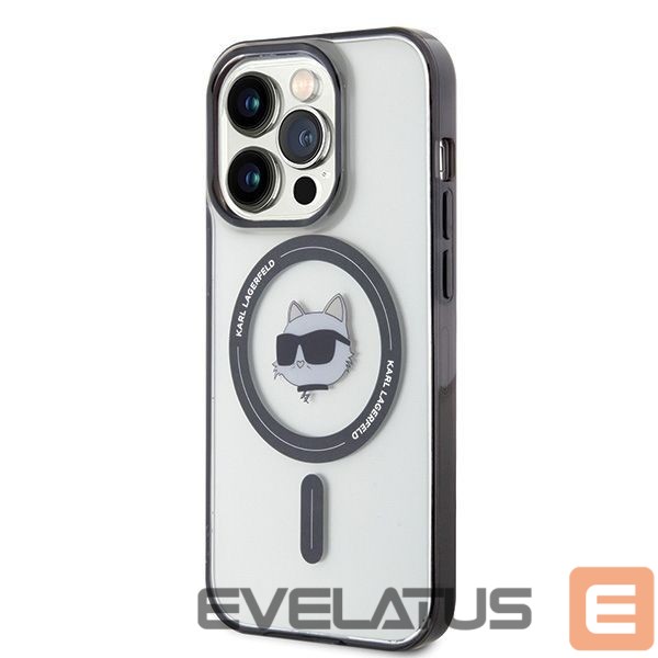 Back panel cover Karl Lagerfeld Karl Lagerfeld IML Choupette's Head MagSafe case for iPhone 15 Pro - transparent