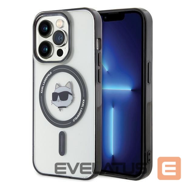 Back panel cover Karl Lagerfeld Karl Lagerfeld IML Choupette's Head MagSafe case for iPhone 15 Pro - transparent