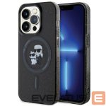 Back panel cover Karl Lagerfeld  Karl Lagerfeld Karl&Choupette Glitter MagSafe case for iPhone 15 Pro - black 