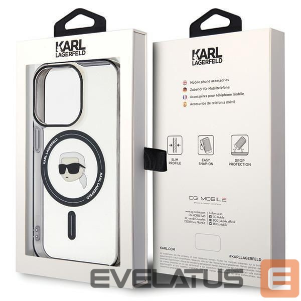 Back panel cover Karl Lagerfeld Karl Lagerfeld KLHMP15LHKHNOTK case for iPhone 15 Pro - transparent