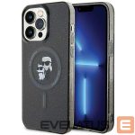 Back panel cover Karl Lagerfeld  Karl Lagerfeld Karl&Choupette Glitter MagSafe case for iPhone 15 Pro Max - black 