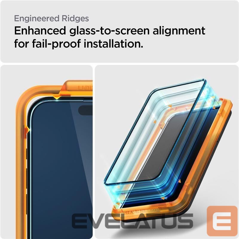 Protective glass Spigen - Spigen ALM Glass FC tempered glass for iPhone 15 Plus - black 2 pcs.