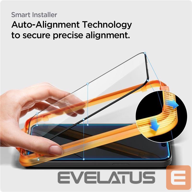 Protective glass Spigen - Spigen ALM Glass FC tempered glass for iPhone 15 Plus - black 2 pcs.