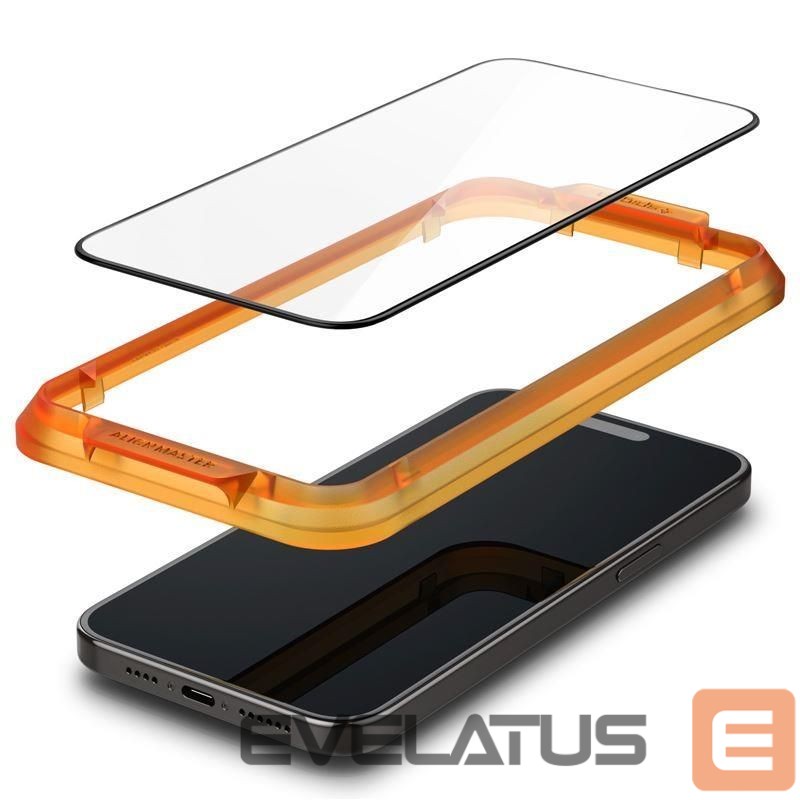 Protective glass Spigen - Spigen ALM Glass FC tempered glass for iPhone 15 Plus - black 2 pcs.