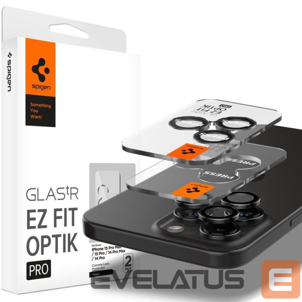 Protective glass Spigen Spigen Glas.tR EZ Fit Optik Pro Camera Cover for iPhone 15 Pro / 15 Pro Max / 16 Pro / 16 Pro Max / 17 Pro / 17 Pro Max - 2 pcs.