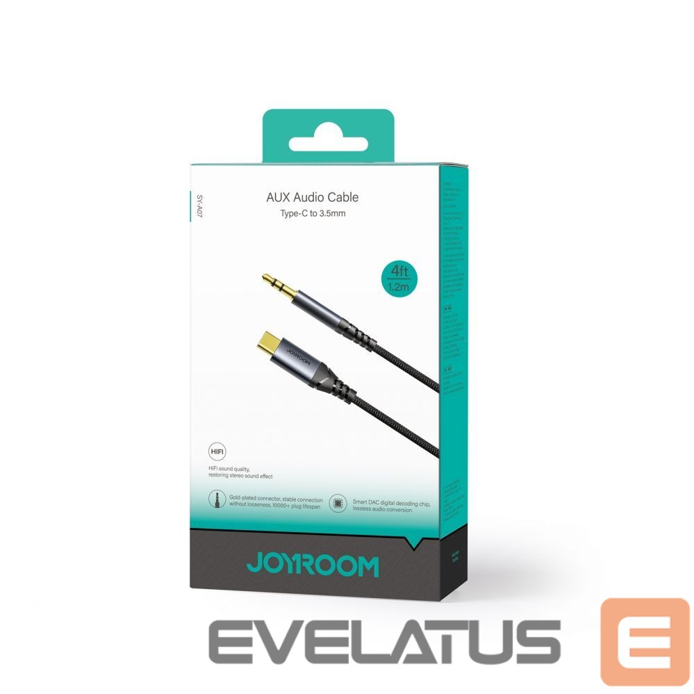 Cable Joyroom Joyroom Audio Transfer Series SY-A07 Mini Jack 3.5mm/USB-C Cable 1.2m - Black