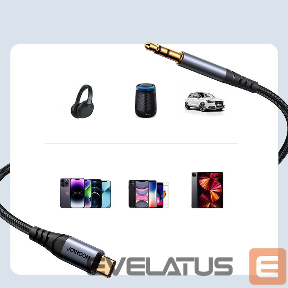 Cable Joyroom Joyroom Audio Transfer Series SY-A07 Mini Jack 3.5mm/USB-C Cable 1.2m - Black