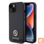 Back panel cover Guess  Guess GUHCP15MPS4DGPK iPhone 15 Plus 6.7" black/black hardcase Strass Metal Logo 