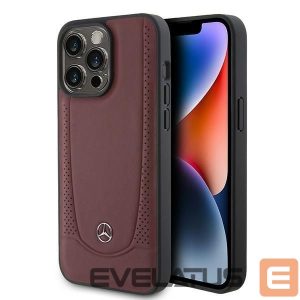 Back panel cover Mercedes-Benz  Mercedes MEHCP15LARMRE iPhone 15 Pro 6.1" red/red hardcase Leather Urban Bengale 