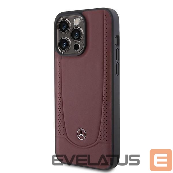 Back panel cover Mercedes-Benz Mercedes MEHCP15LARMRE iPhone 15 Pro 6.1" red/red hardcase Leather Urban Bengale