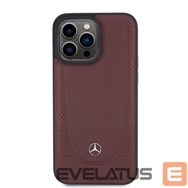 Back panel cover Mercedes-Benz Mercedes MEHCP15LARMRE iPhone 15 Pro 6.1" red/red hardcase Leather Urban Bengale