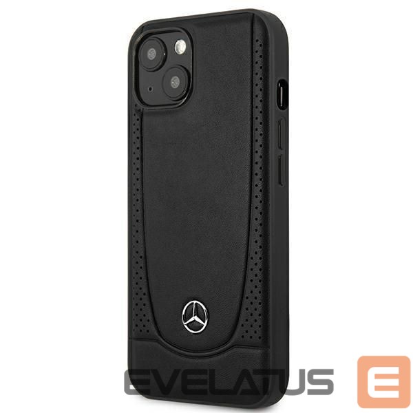 Back panel cover Mercedes-Benz Mercedes MEHCP15MARMBK iPhone 15 Plus 6.7" black/black hardcase Leather Urban