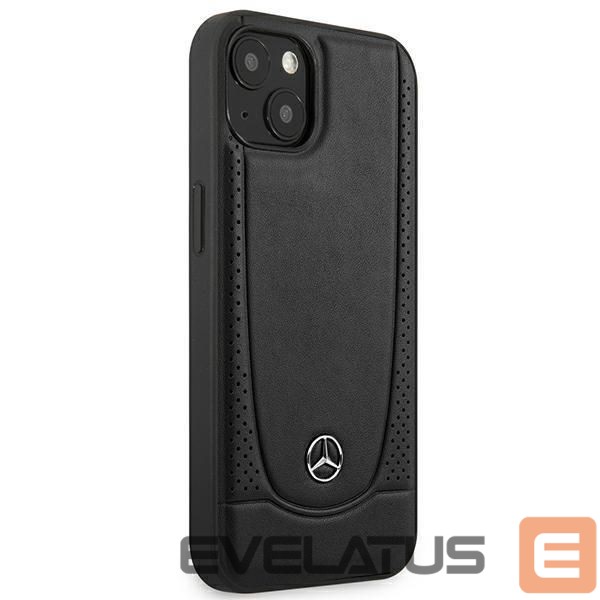 Back panel cover Mercedes-Benz Mercedes MEHCP15MARMBK iPhone 15 Plus 6.7" black/black hardcase Leather Urban