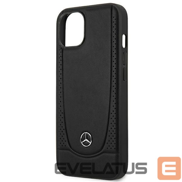Back panel cover Mercedes-Benz Mercedes MEHCP15MARMBK iPhone 15 Plus 6.7" black/black hardcase Leather Urban