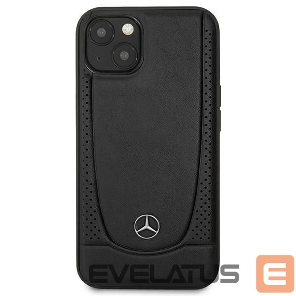 Back panel cover Mercedes-Benz Mercedes MEHCP15MARMBK iPhone 15 Plus 6.7" black/black hardcase Leather Urban
