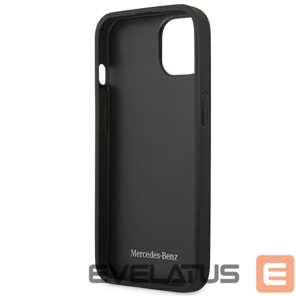 Back panel cover Mercedes-Benz Mercedes MEHCP15MARMBK iPhone 15 Plus 6.7" black/black hardcase Leather Urban