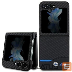 Back panel cover BMW  BMW Leather Carbon case for Samsung Galaxy Z Flip 5 - black 
