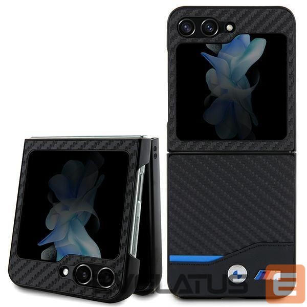 Back panel cover BMW BMW Leather Carbon case for Samsung Galaxy Z Flip 5 - black