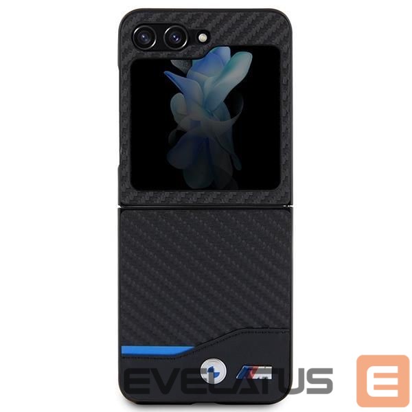Back panel cover BMW BMW Leather Carbon case for Samsung Galaxy Z Flip 5 - black