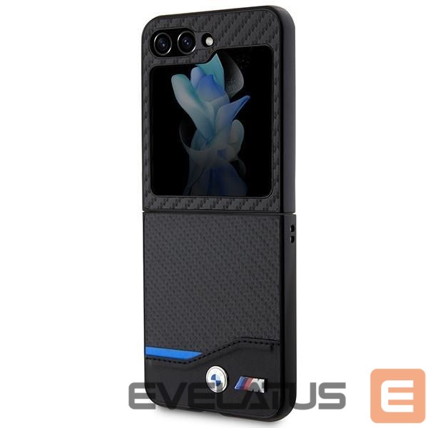 Back panel cover BMW BMW Leather Carbon case for Samsung Galaxy Z Flip 5 - black