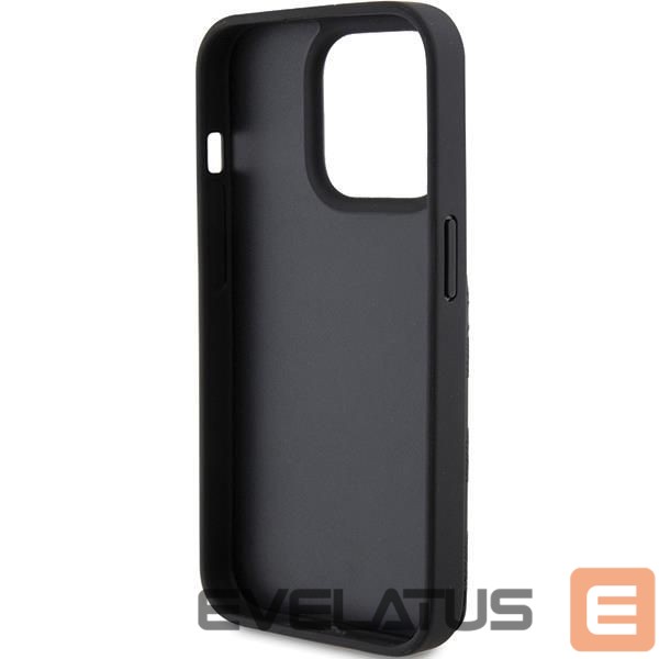 Back panel cover Karl Lagerfeld Karl Lagerfeld Saffiano Cardslots and Stand Monogram Ikonik Patch case for iPhone 15 Pro - black