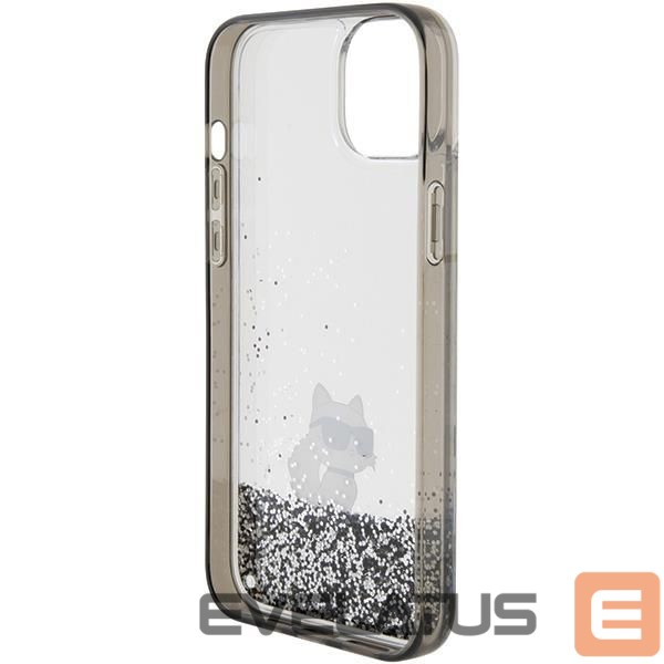 Back panel cover Karl Lagerfeld Karl Lagerfeld Liquid Glitter Choupette case for iPhone 15 Plus - transparent