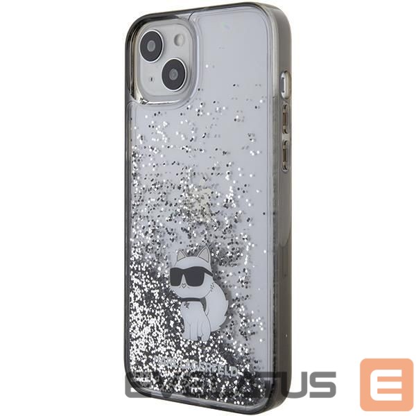 Back panel cover Karl Lagerfeld Karl Lagerfeld Liquid Glitter Choupette case for iPhone 15 Plus - transparent