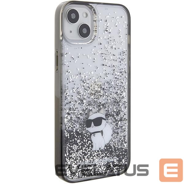 Back panel cover Karl Lagerfeld Karl Lagerfeld Liquid Glitter Choupette case for iPhone 15 Plus - transparent